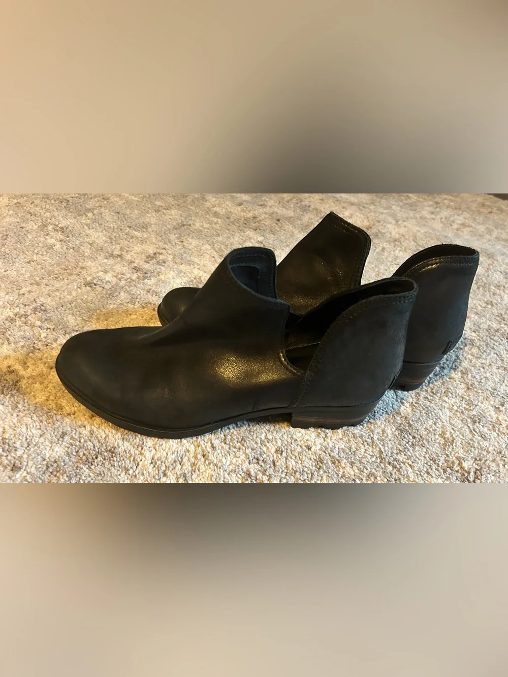 Sorel Black Suede Cutout Ankle Bootie